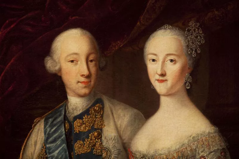Петр III и с молодой женой 
