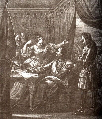 Петр и Екатерина во время Прутского похода